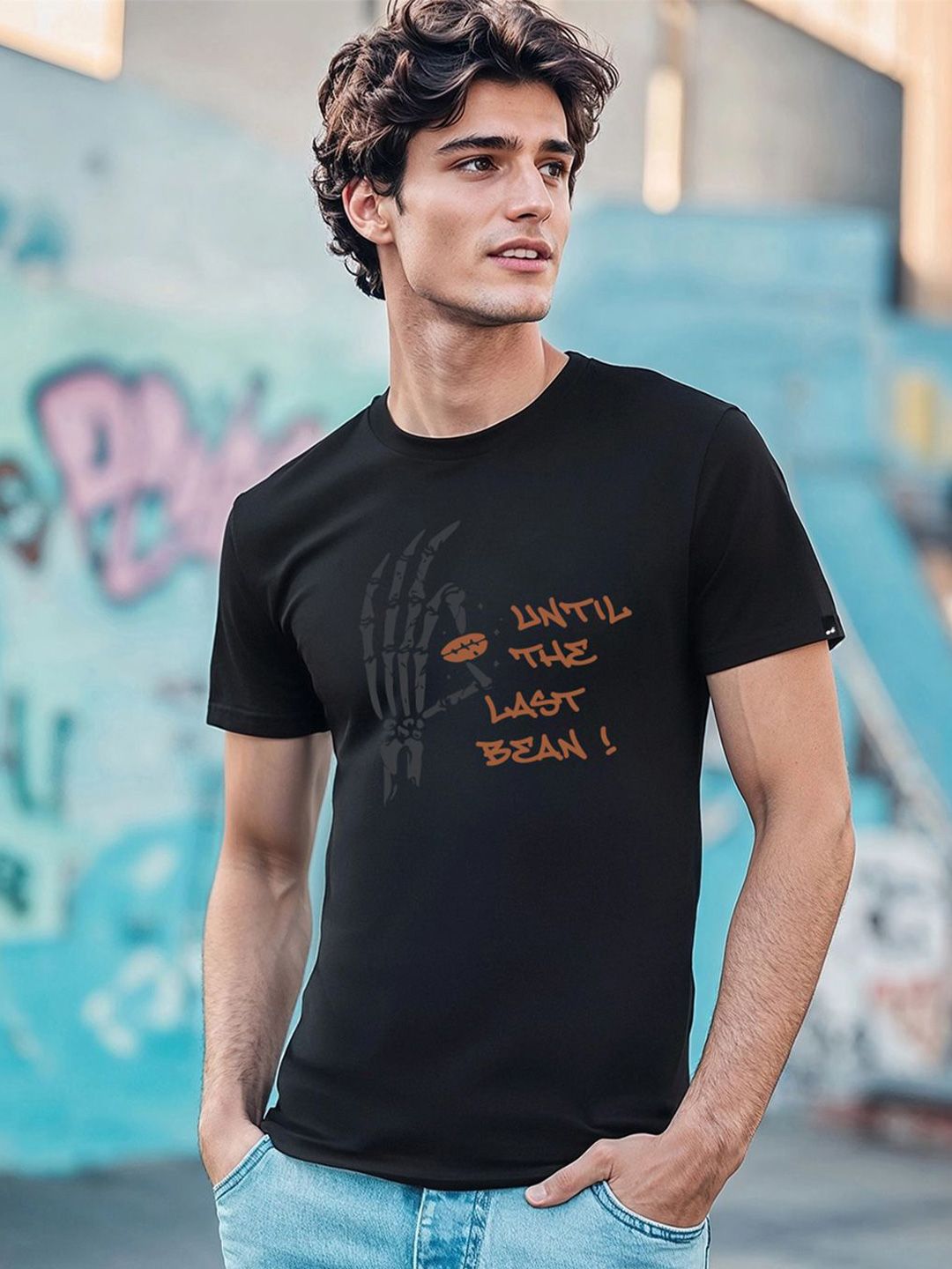 Bewakoof Men Typography Printed Round Neck Pure Cotton T-shirt