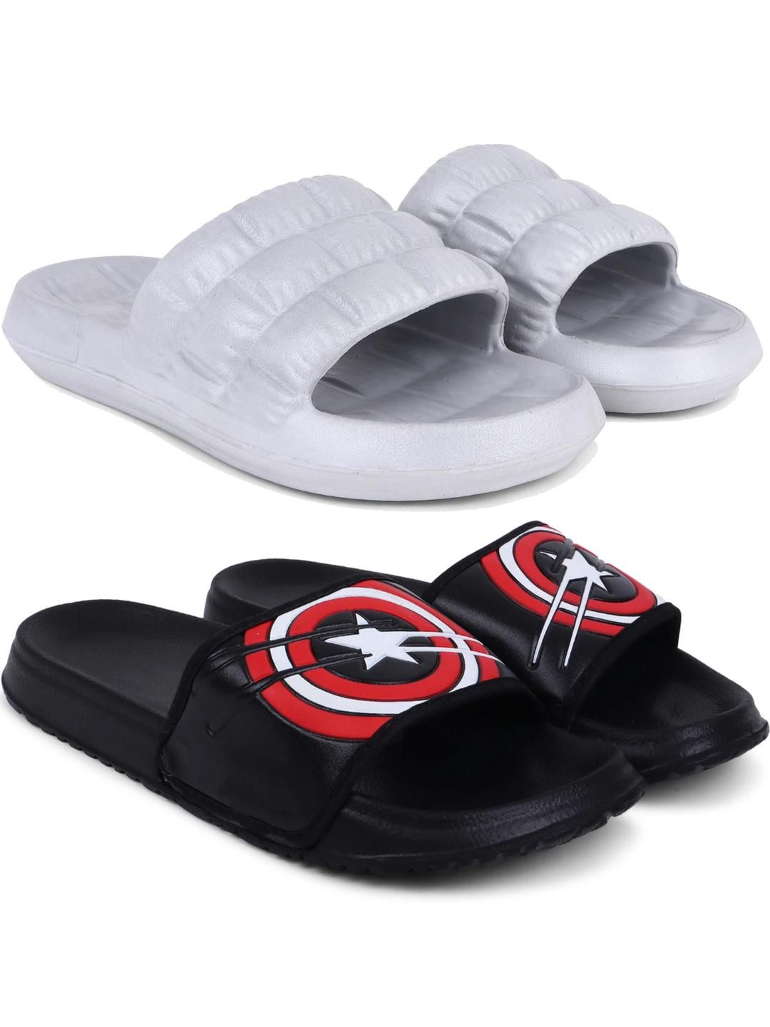 Pampy Angel Men Printed Rubber Sliders