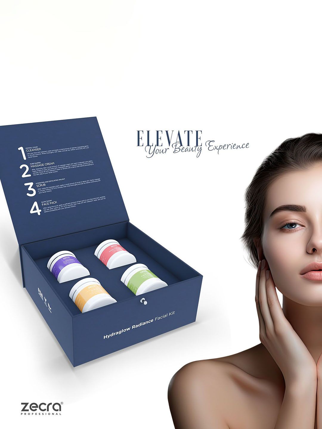 Buy ZECRA 4 Step Hydraglow Radiance Facial Kit- 100 g Each