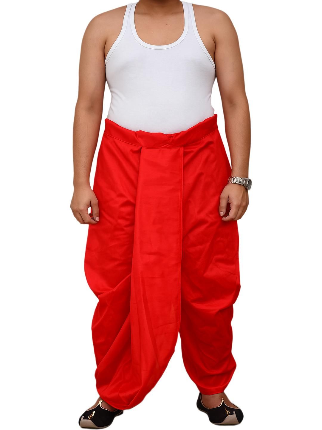 AMIT ONLINE Men's Solid Dupion Silk Plain Style Dhoti Pant