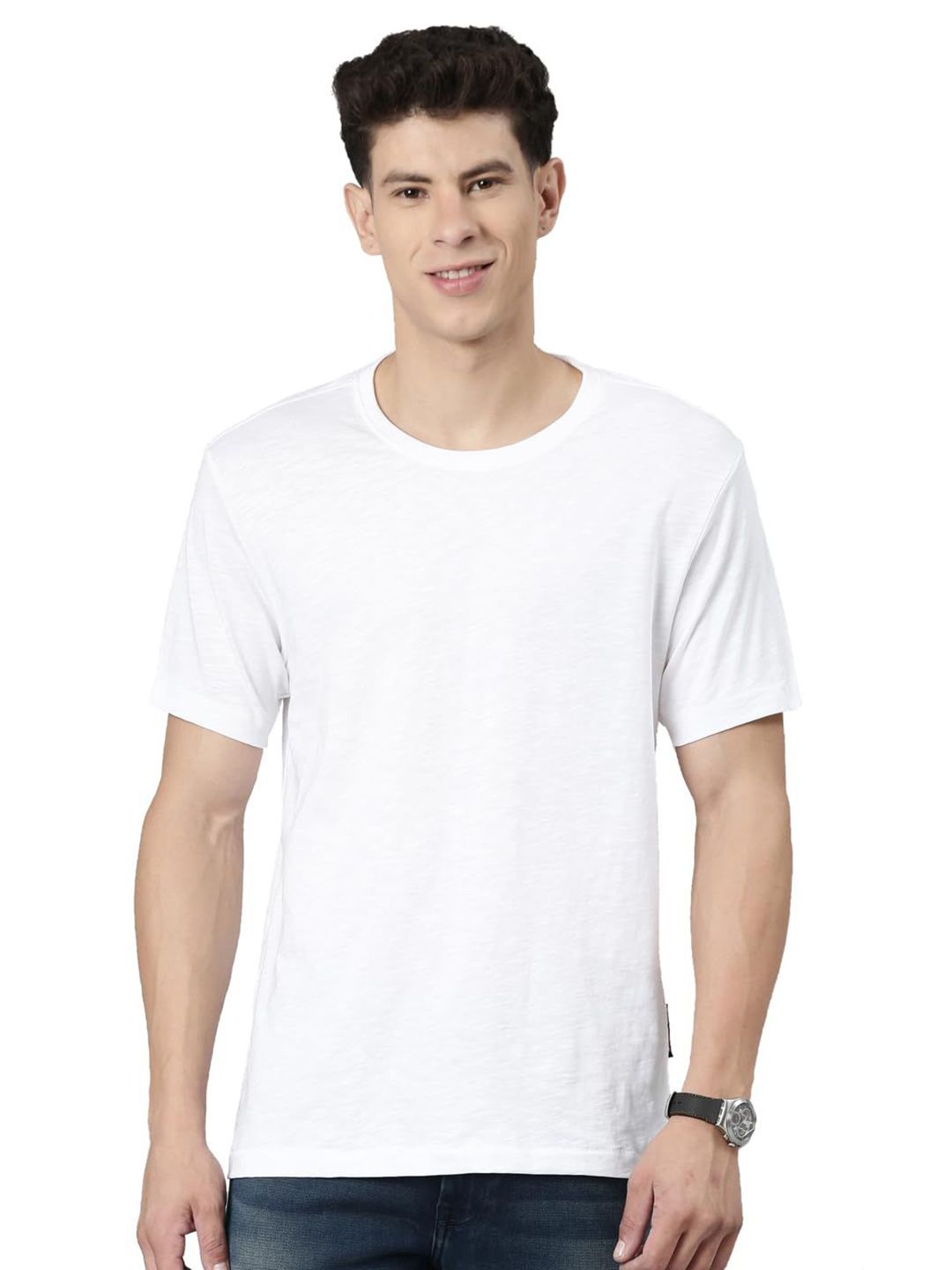 TVS Men Round Neck Cotton Regular Fit T-shirt