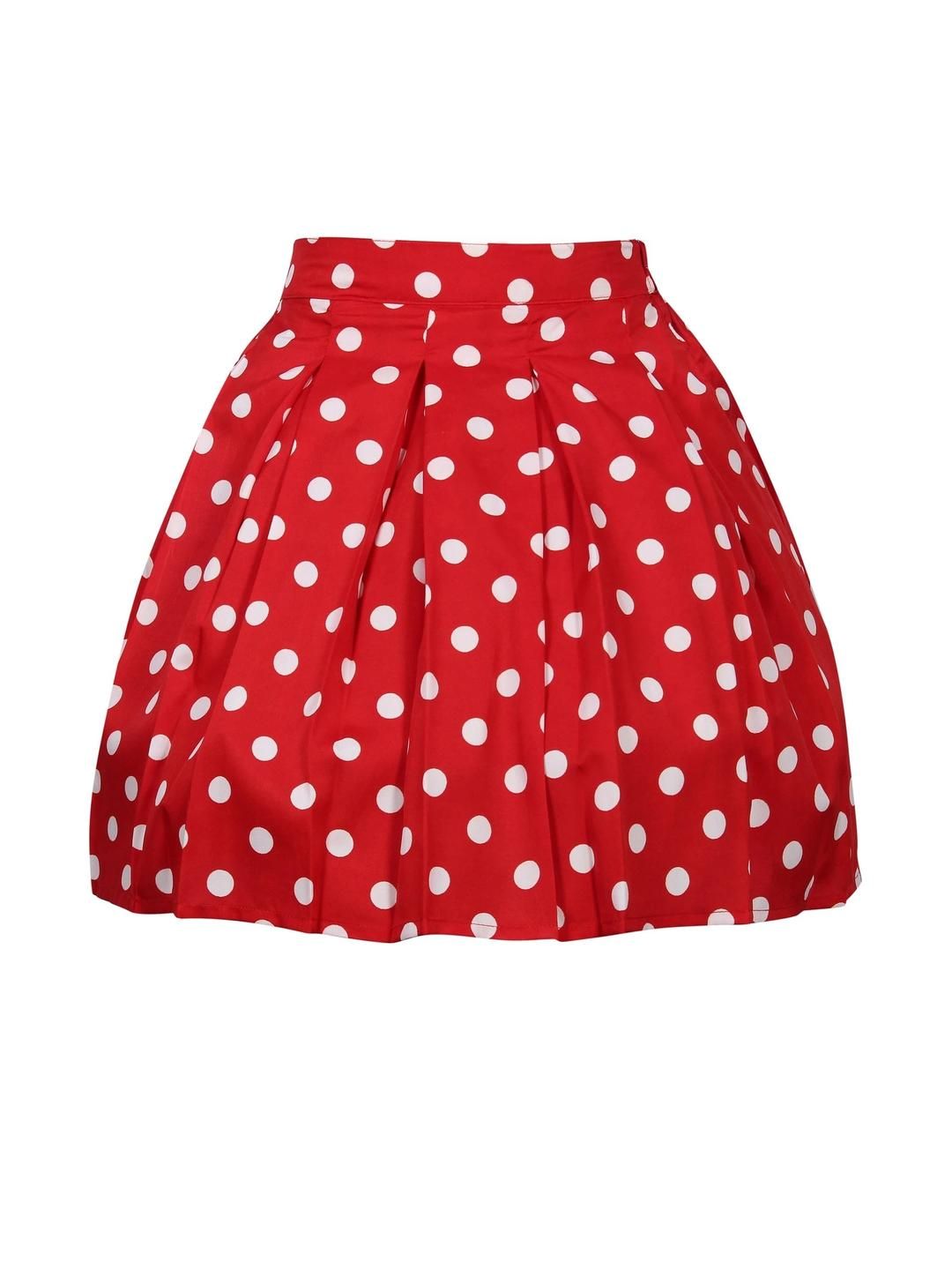 Klowvila Fashion Girls Polka Dots Printed A-Line Skirts