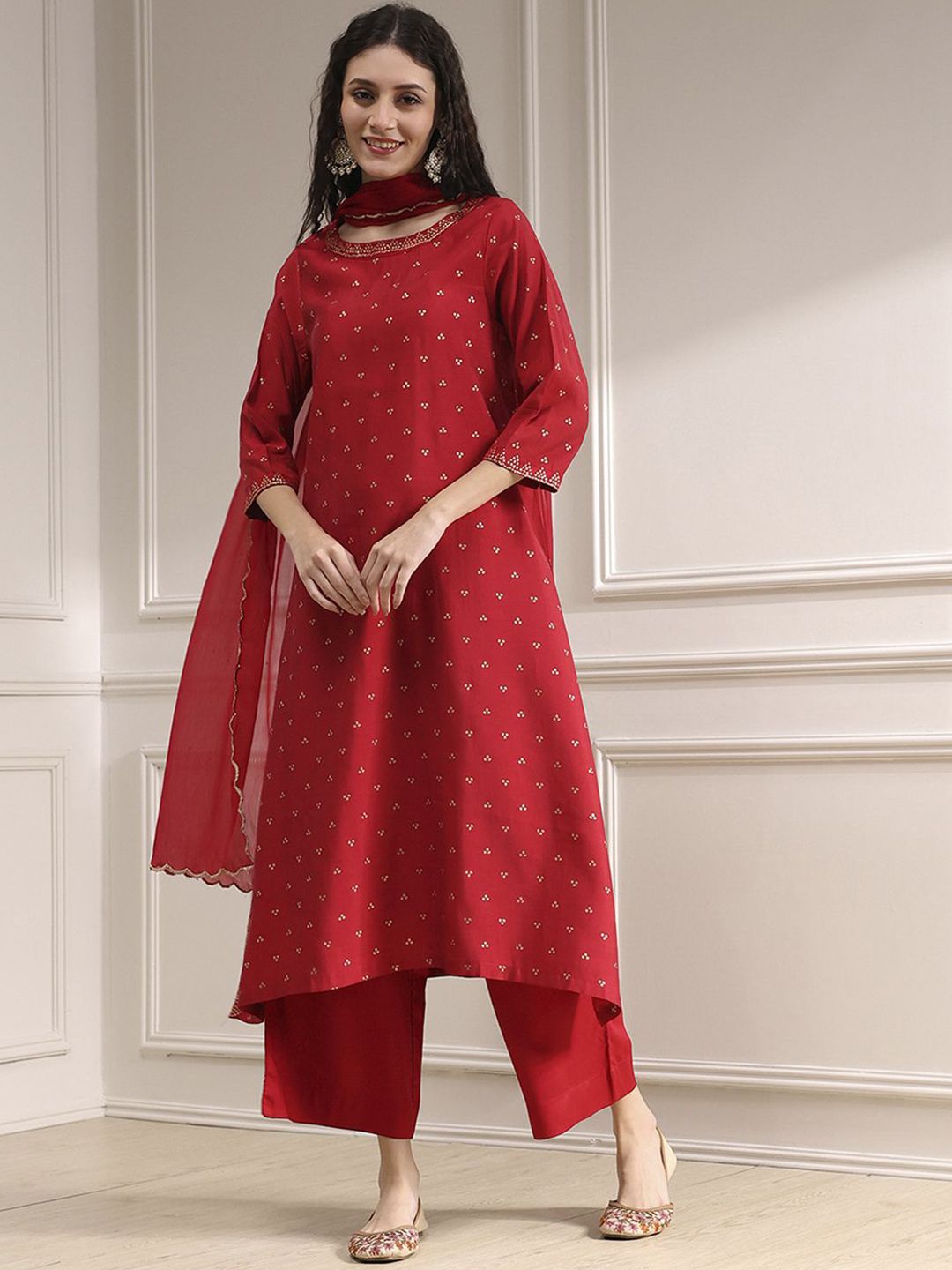 Biba Biba Women Regular Kurta & Palazzos With Dupatta