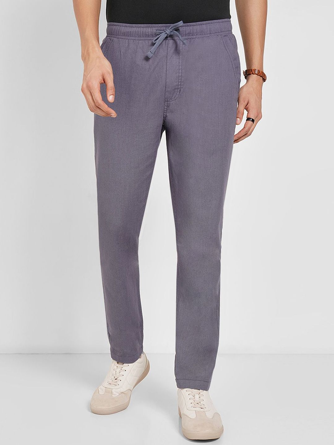 7 Alt by Pantaloons Men Slim Fit Pure Cotton Trousers
