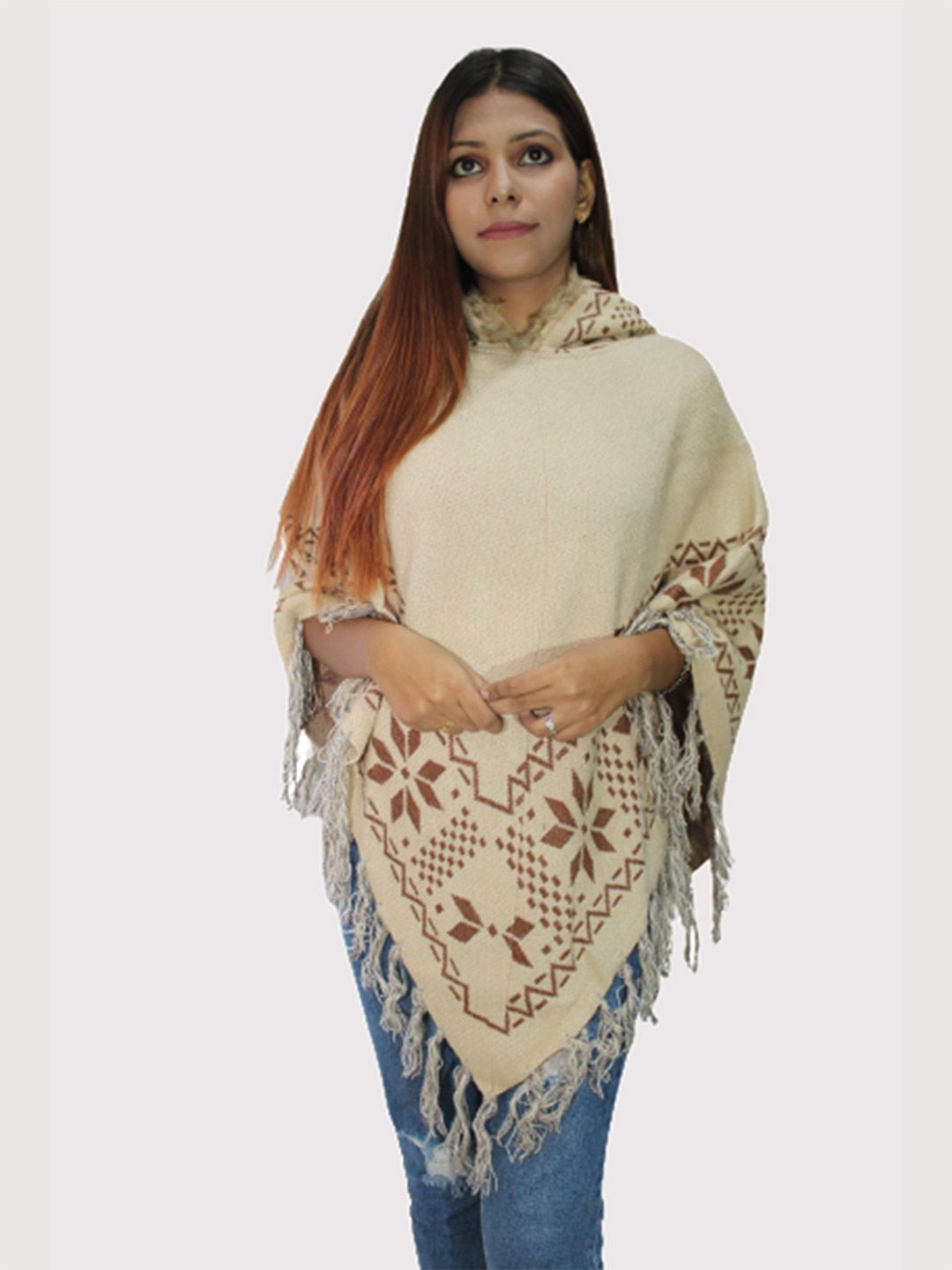 strapless open back dress Kashmiri Poncho with Fur: Stylish and Sustainable Choice
