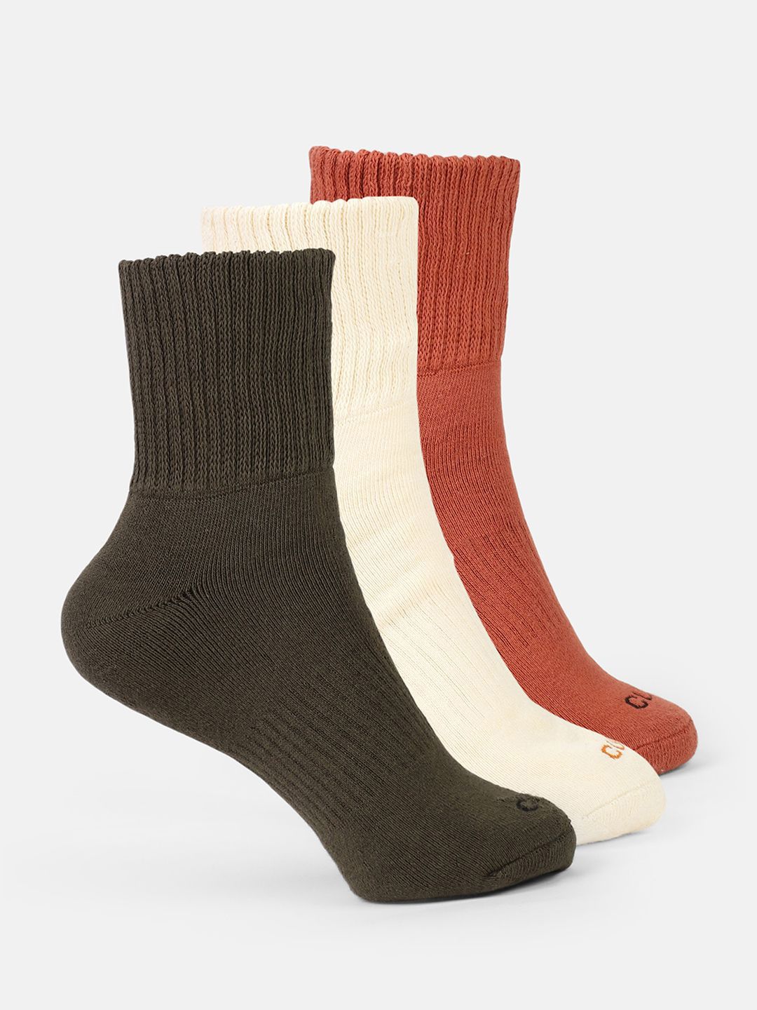 CULT Men Pack Of 3 Cotton High Ankle-Length Socks