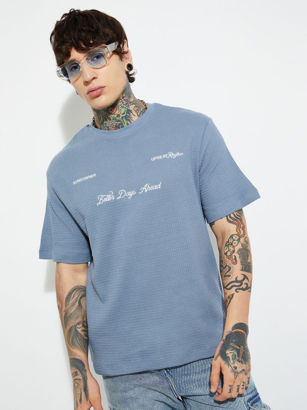 max Men Typography Printed Round Neck Pure Cotton T-shirt