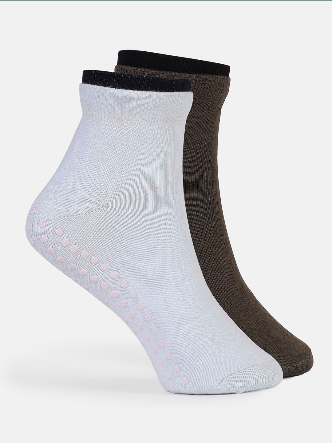 CULT Women Pack Of 2 Solid Anti-skid Yoga Socks