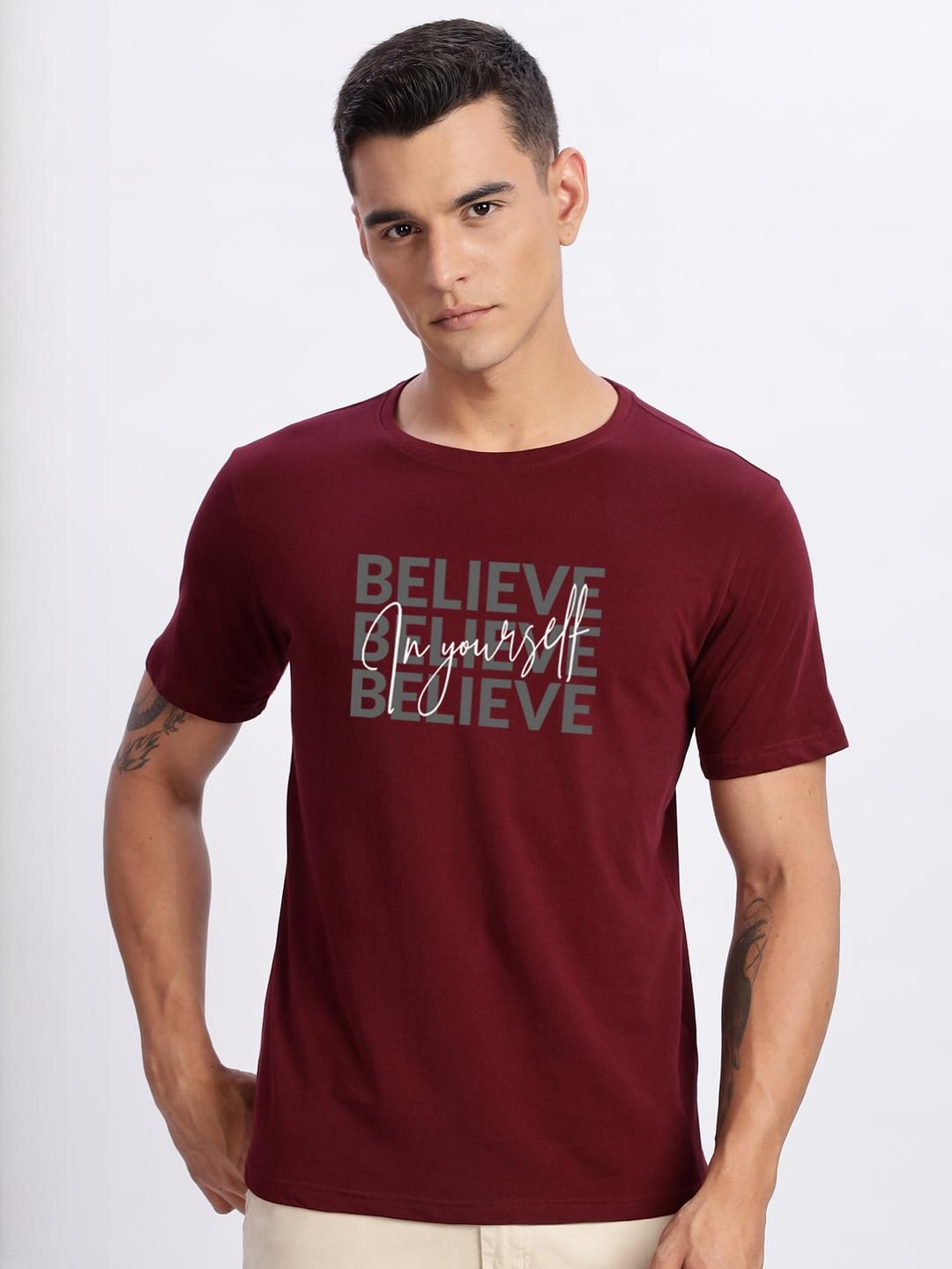 ADRO Men Maroon Tshirts