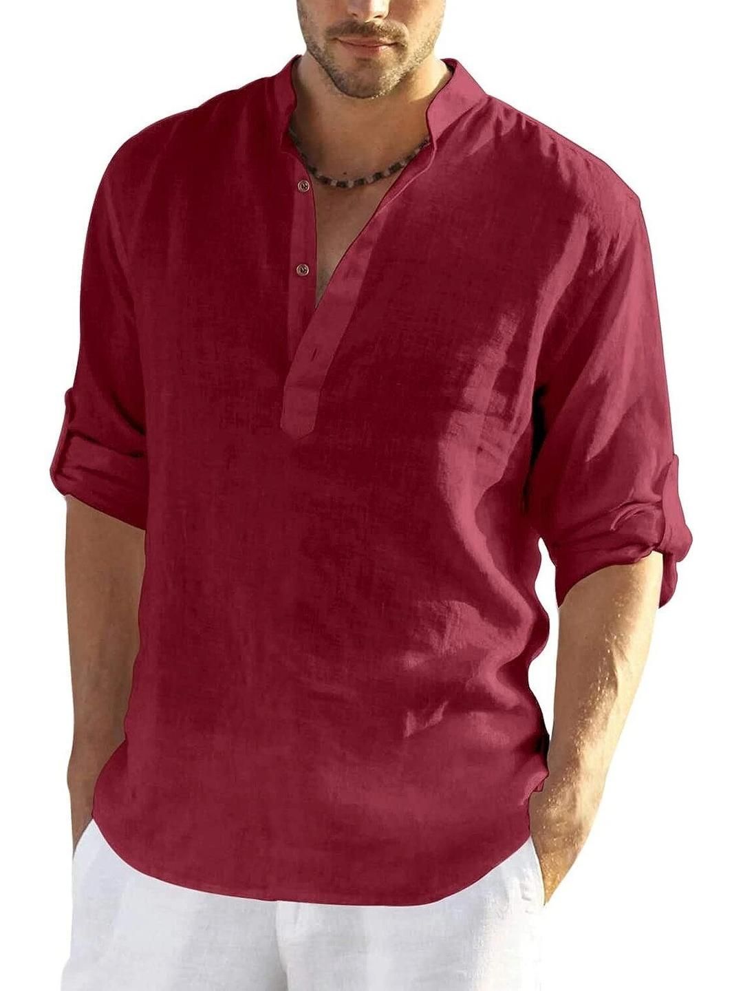 Edin Men Maroon Straight Organic Cotton Kurtas