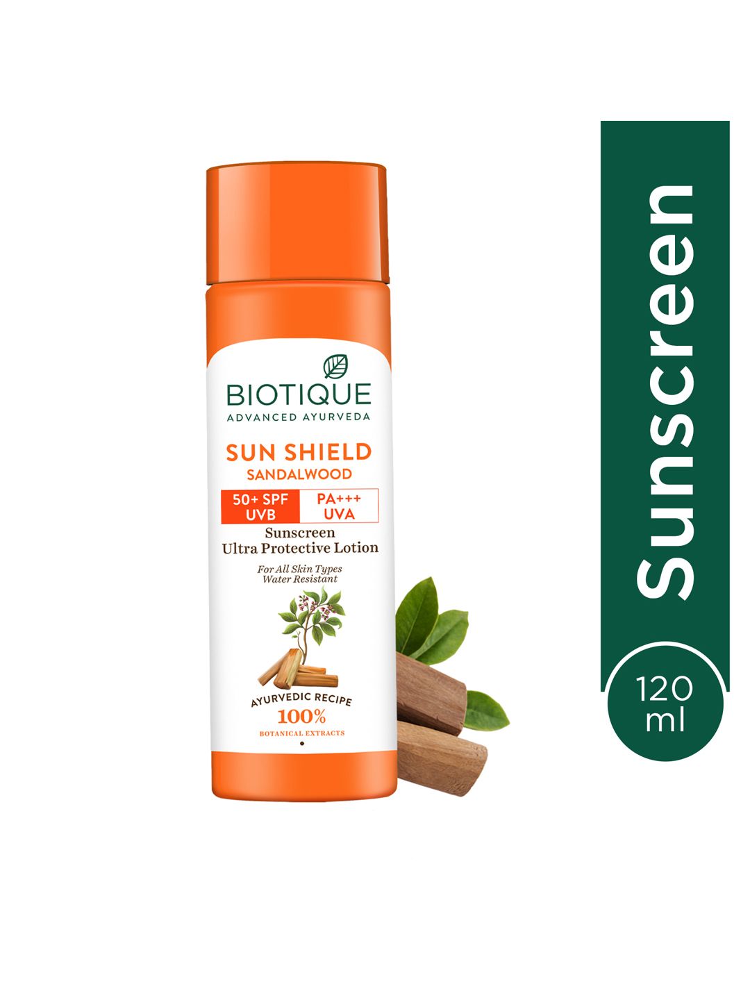 Biotique Biotique Sun Shield Sandalwood 50+SPF UVA UVB Sunscreen Ultra Protective Lotion - 120ml