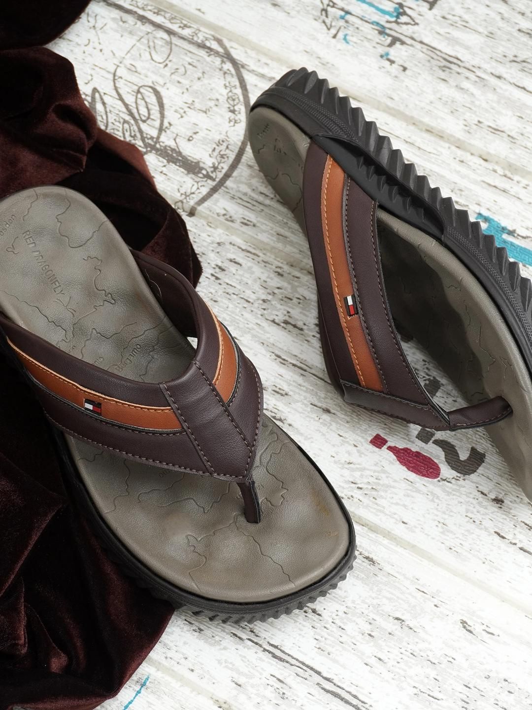 R-SWISS Men Brown Synthetic Flip Flops