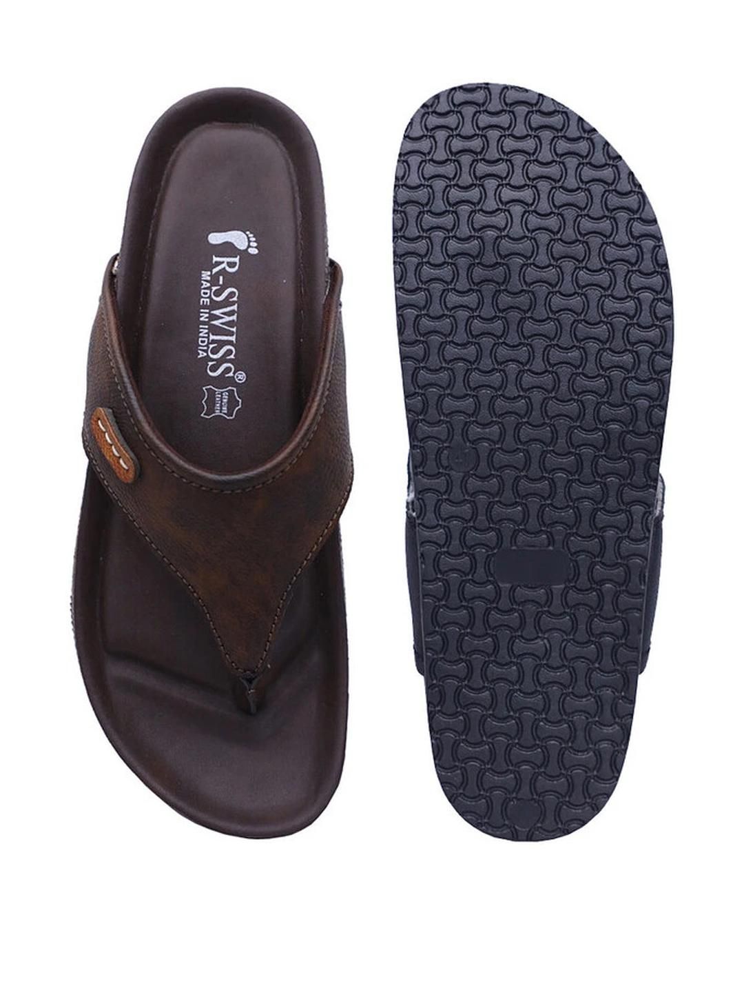R-SWISS Men Brown Synthetic Flip Flops