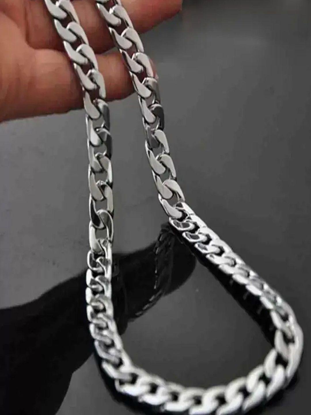 アクセサリー KAMIYA Laced Chain Necklace - GRAY Buy Desai Men Silver Toned Minimal Link Chain - Necklace and
