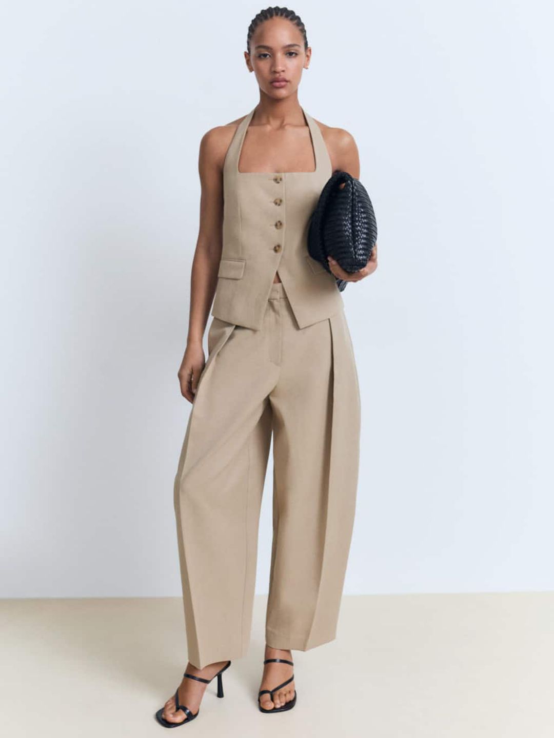 Single-Breasted Halter Neck Waistcoat