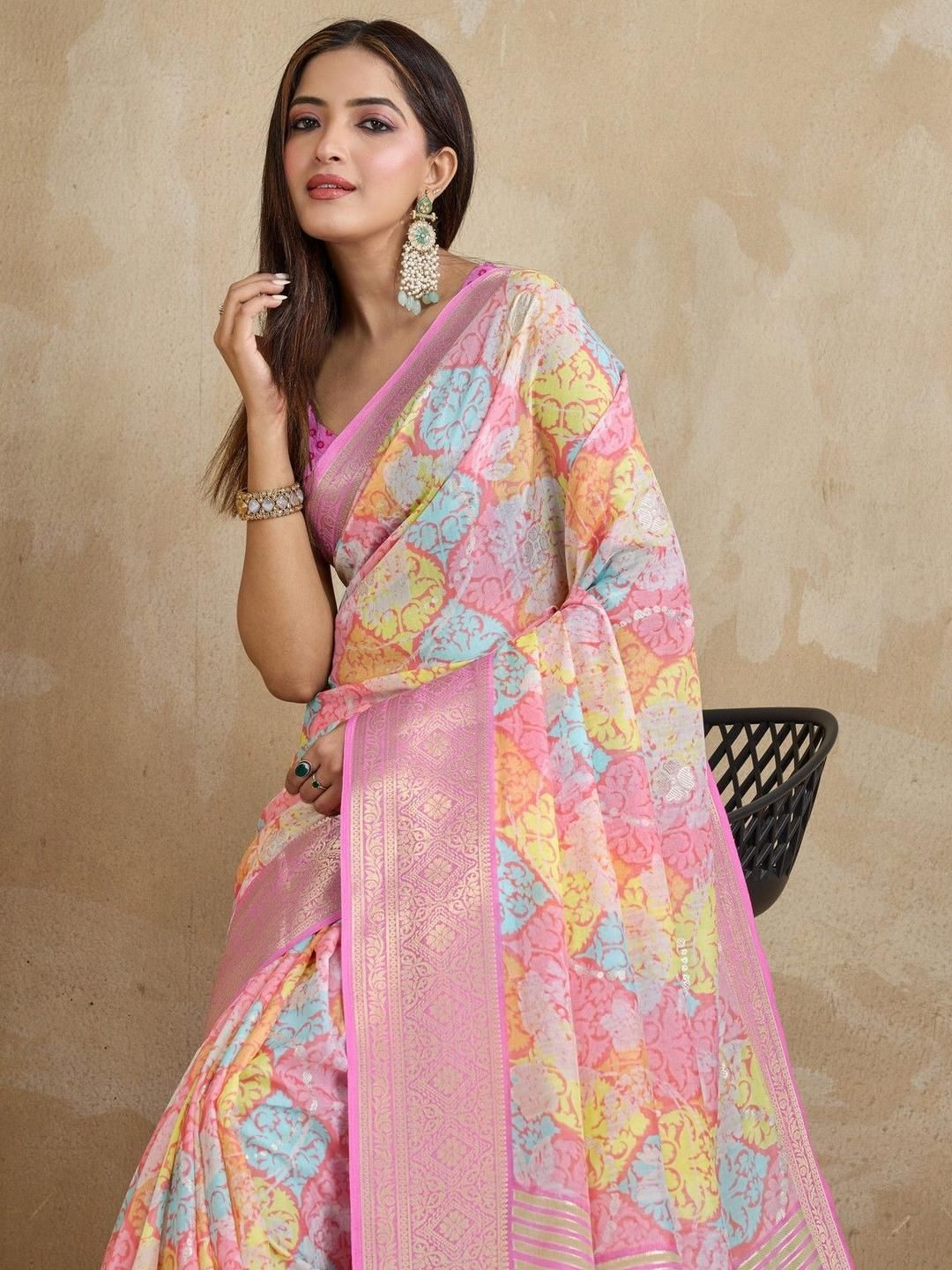 ◆サリー◆ Buy HERE&NOW Ethnic Motifs Zari Saree - Sarees for Women 35919204