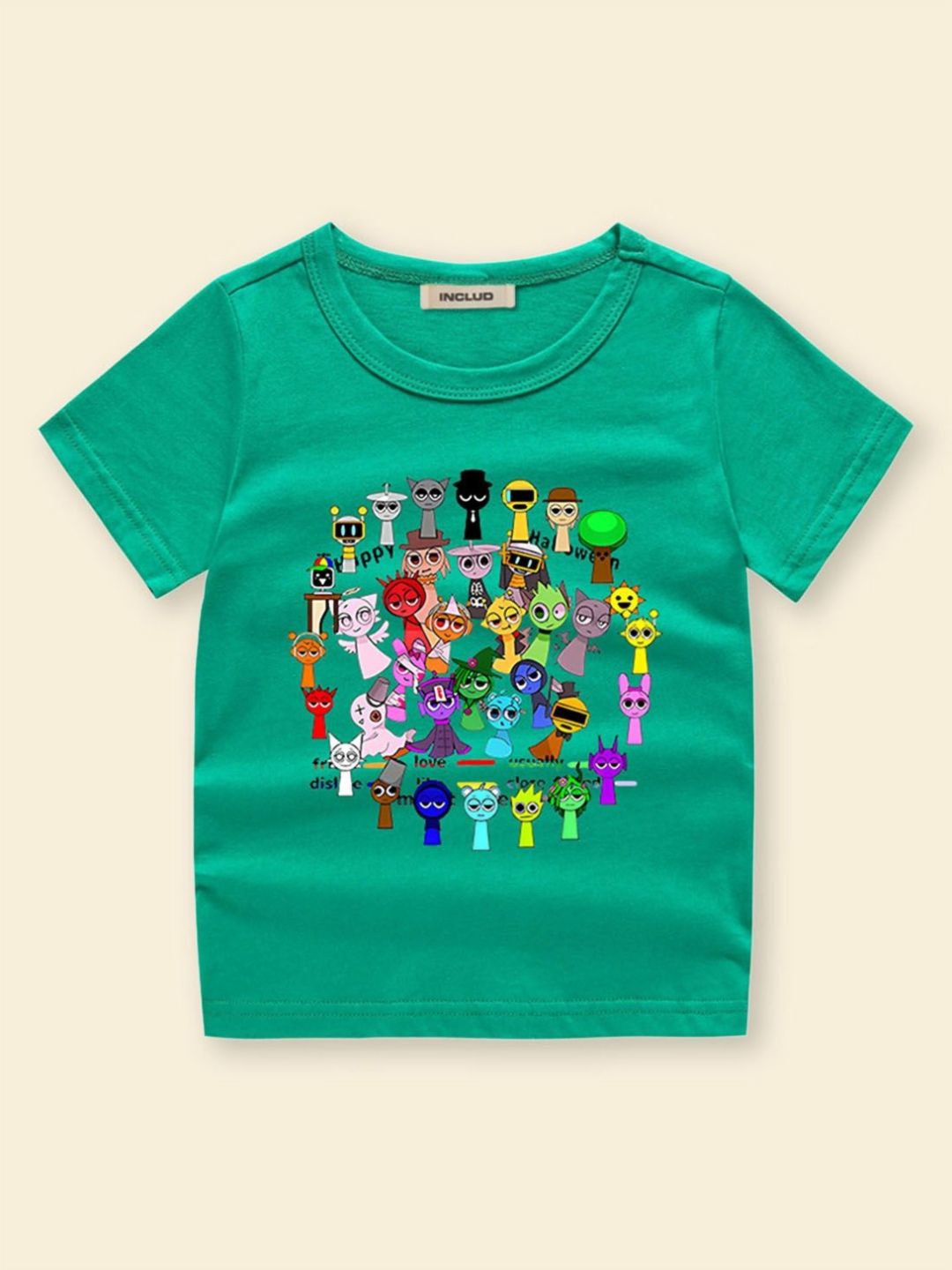 INCLUD Girls Graphic Printed Round Neck T-shirt