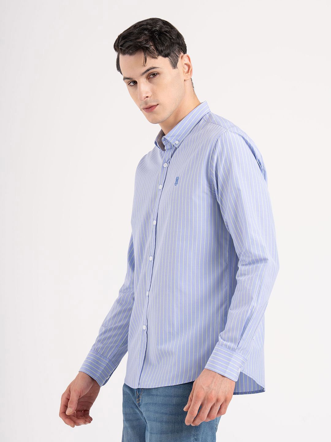 Red Tape Relaxed Fit Striped Spread Collar Long Sleeves Cotton Shirt