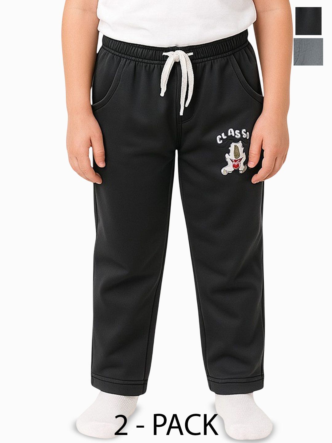 PARYAG Boys Pack Of 2 Printed Antimicrobial Track Pants