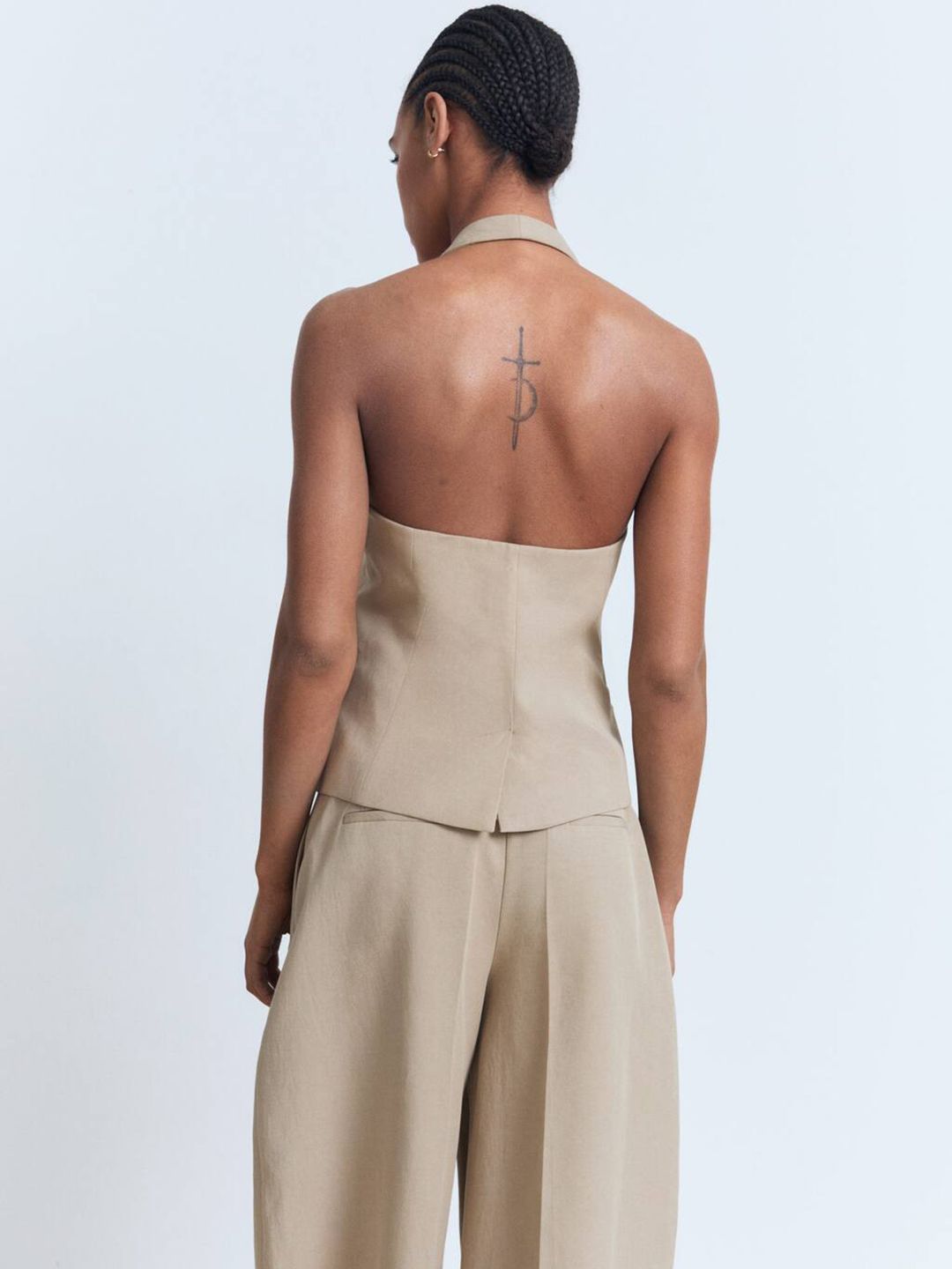 Single-Breasted Halter Neck Waistcoat