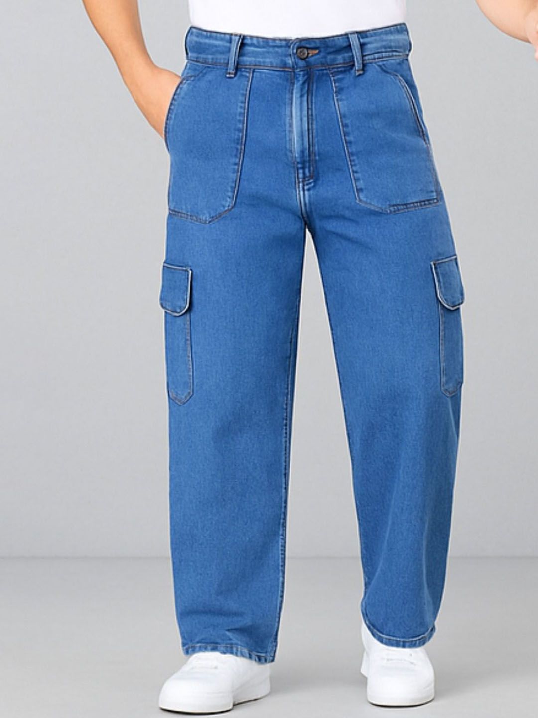 me Queen Men Wide Leg Mid-Rise Jeans