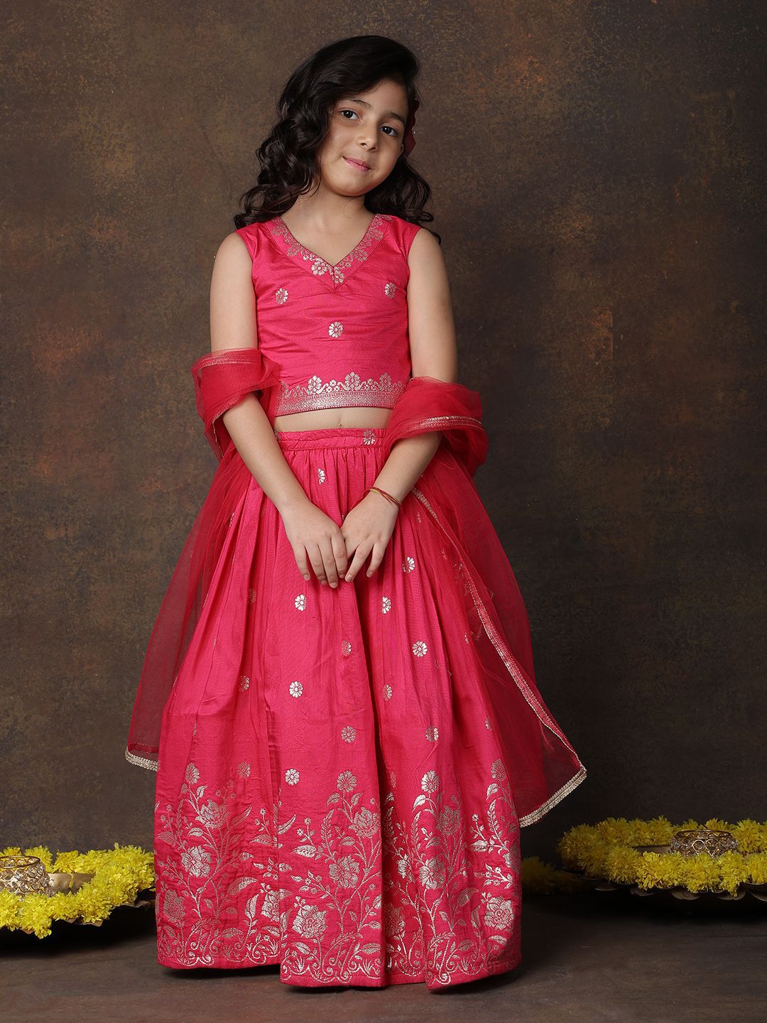 Superminis Girls Ready to Wear Lehenga & Blouse With Dupatta