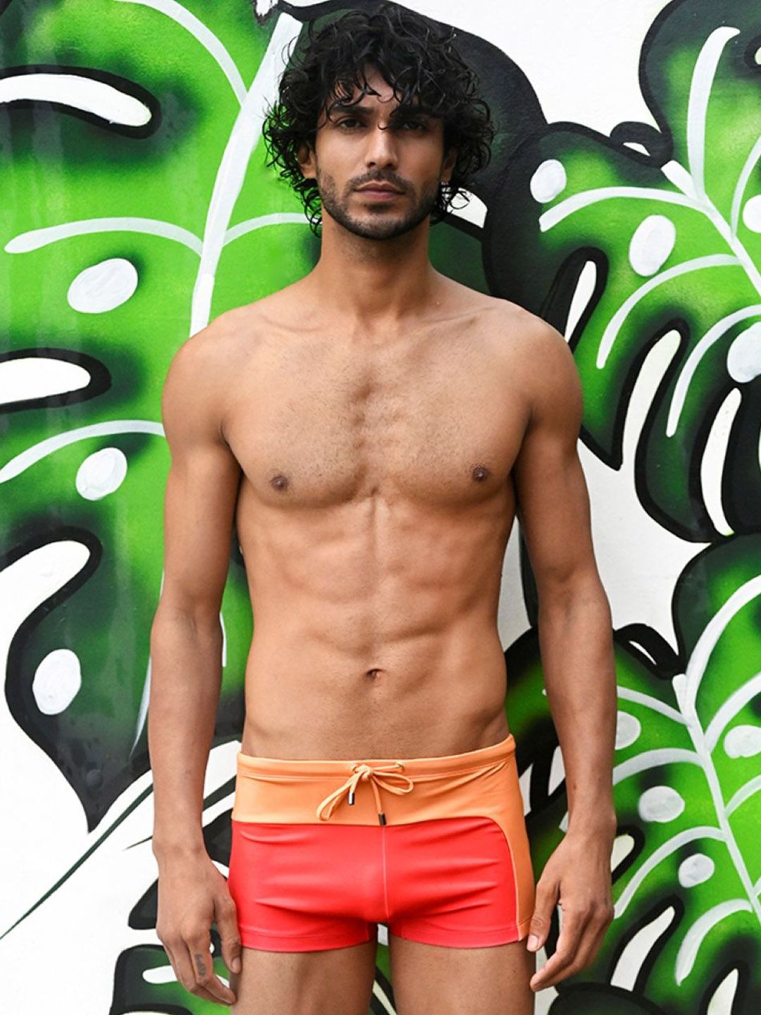 TROVE - 365 Days of Summer Colorblock Swim Trunks with Sun Out Gradient