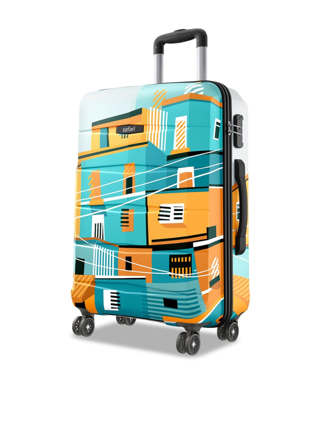 Safari Oasis Neo Printed 8-Wheel Hard-Sided Large Trolley Bag