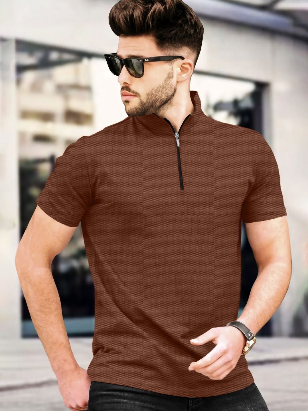 Leotude Polo Collar Short Sleeves T-Shirt