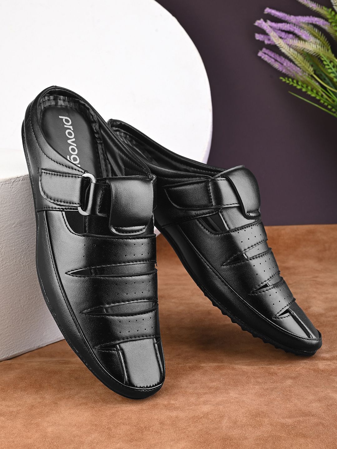 Provogue Men Solid Slip On Comfort Sandals with Buckle