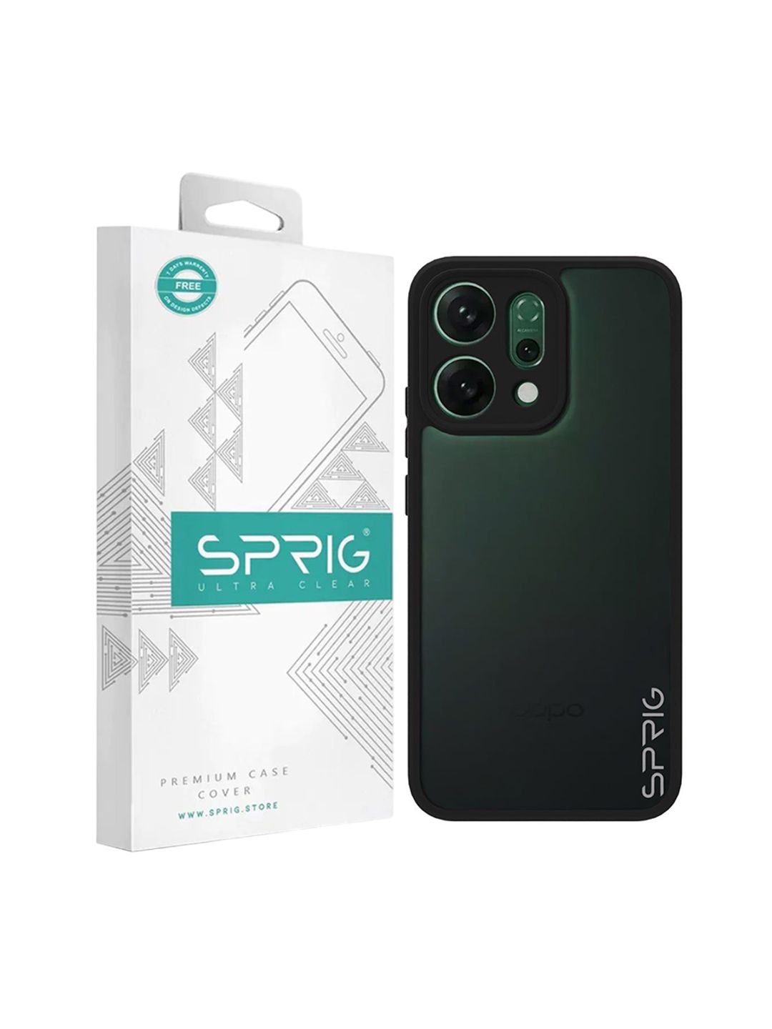 SPRIG Oppo Reno 14 Matte Black Transparent Back Cover