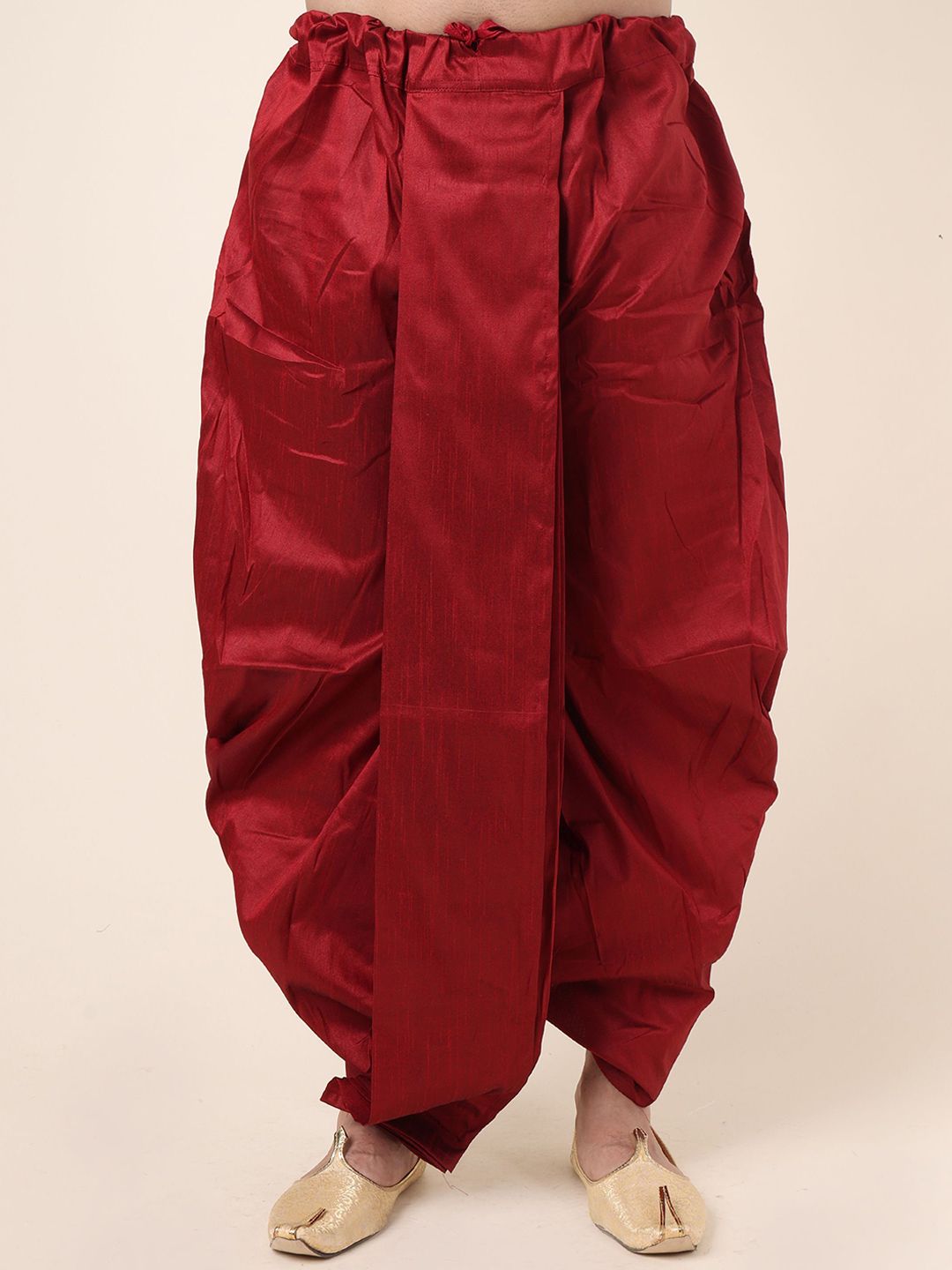 W & G Men Solid Silk Dhoti Pants Dhotis