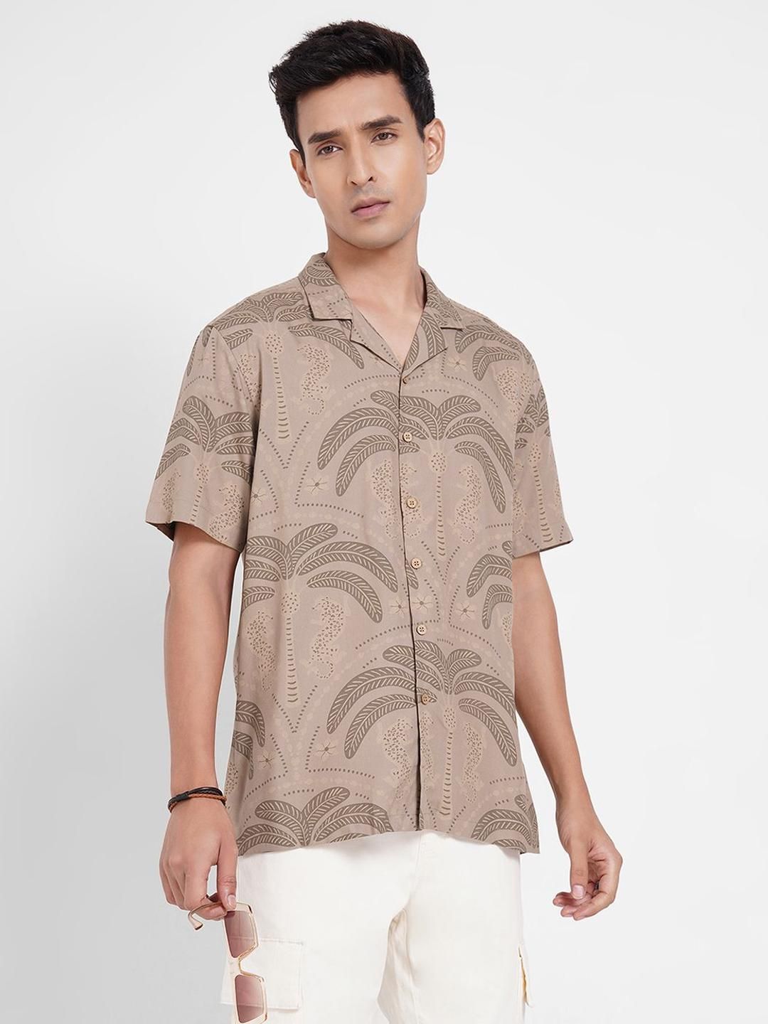 7 Alt by Pantaloons Floral Printed Spread Collar Relaxed Fit Casual Shirt