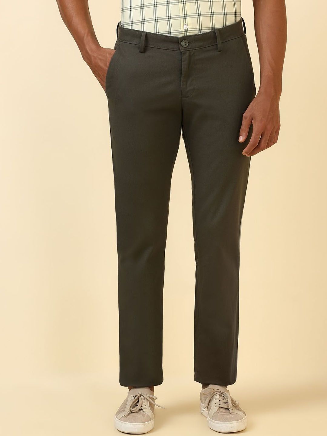Allen Solly Men Textured Slim Fit Trousers