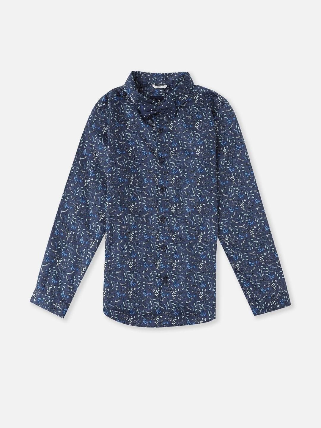 Allen Solly Junior Allen Solly Junior Boys Floral Printed Spread Collar Long Sleeves Pure Cotton Shirt