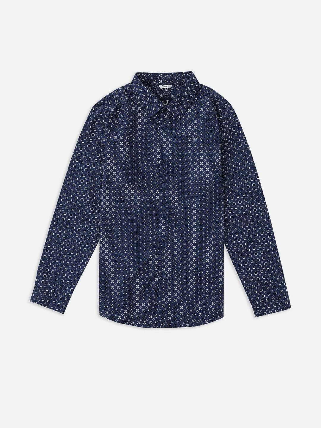 Allen Solly Junior Allen Solly Junior Boys Micro Ditsy Printed Spread Collar Long Sleeves Pure Cotton Shirt