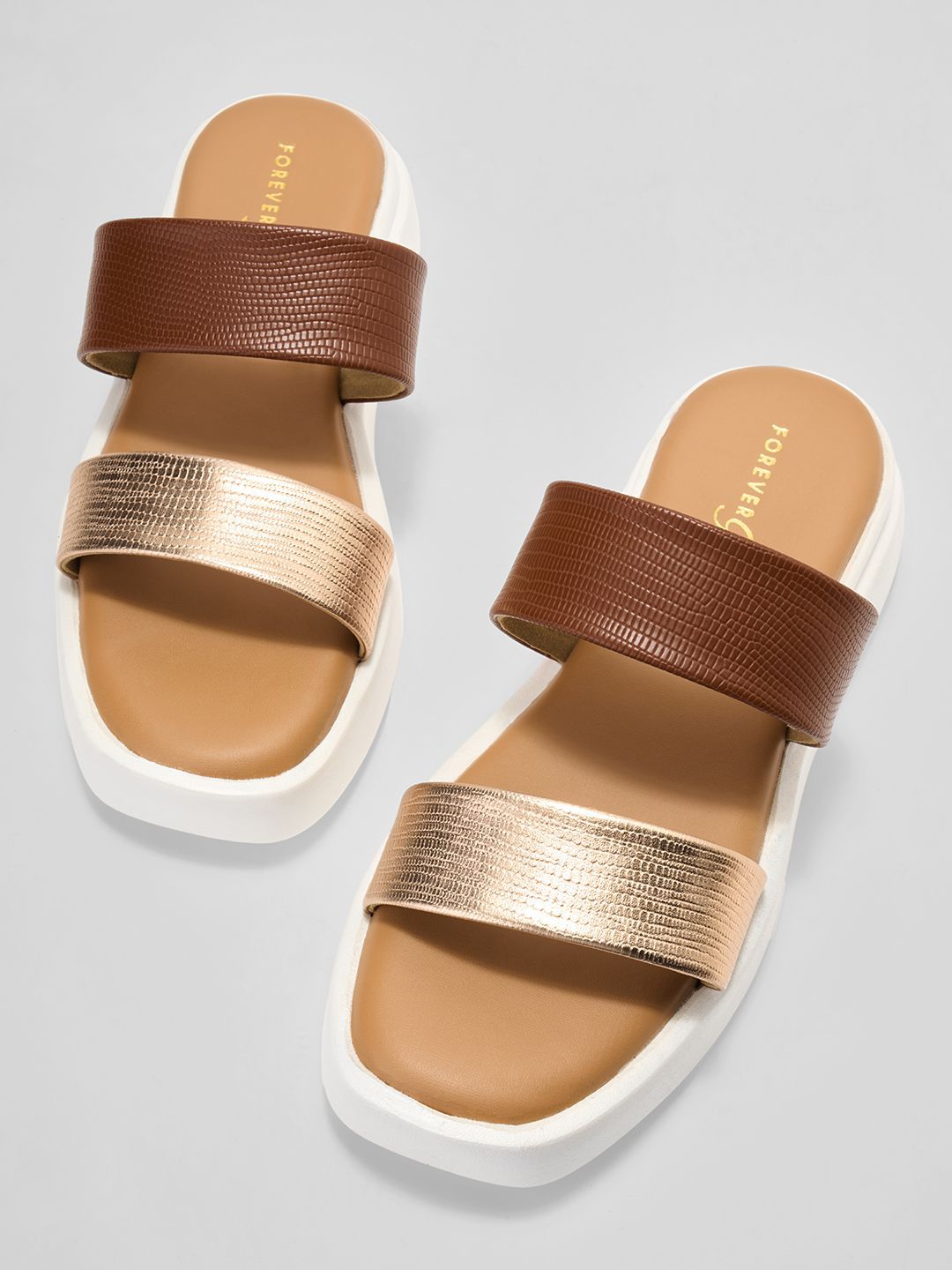 Forever Glam by Pantaloons Forever Glam by Pantaloons Women Colourblocked PU Party Platform Sandals