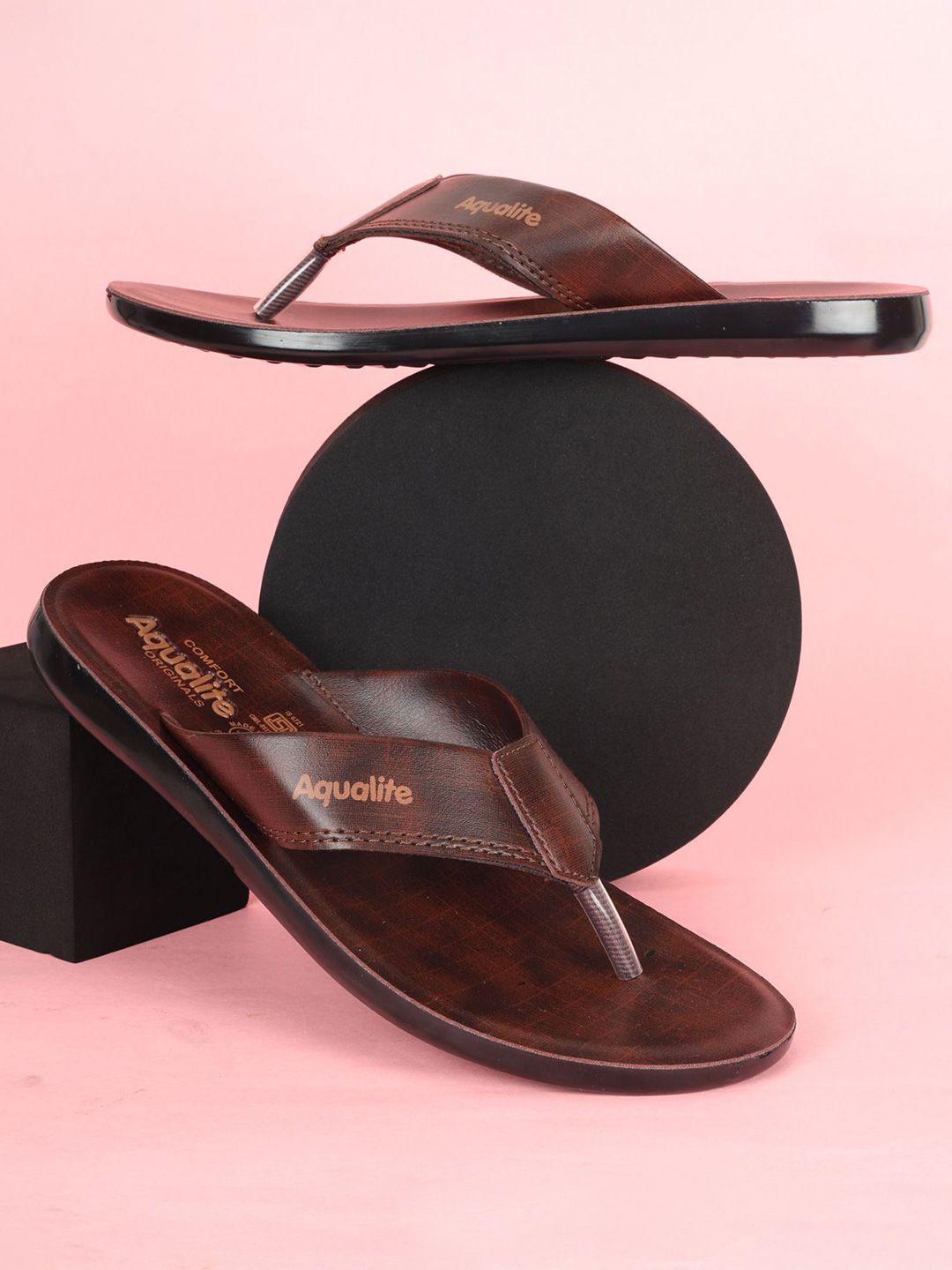 Aqualite Men Self Design Slip-On Flip Flops