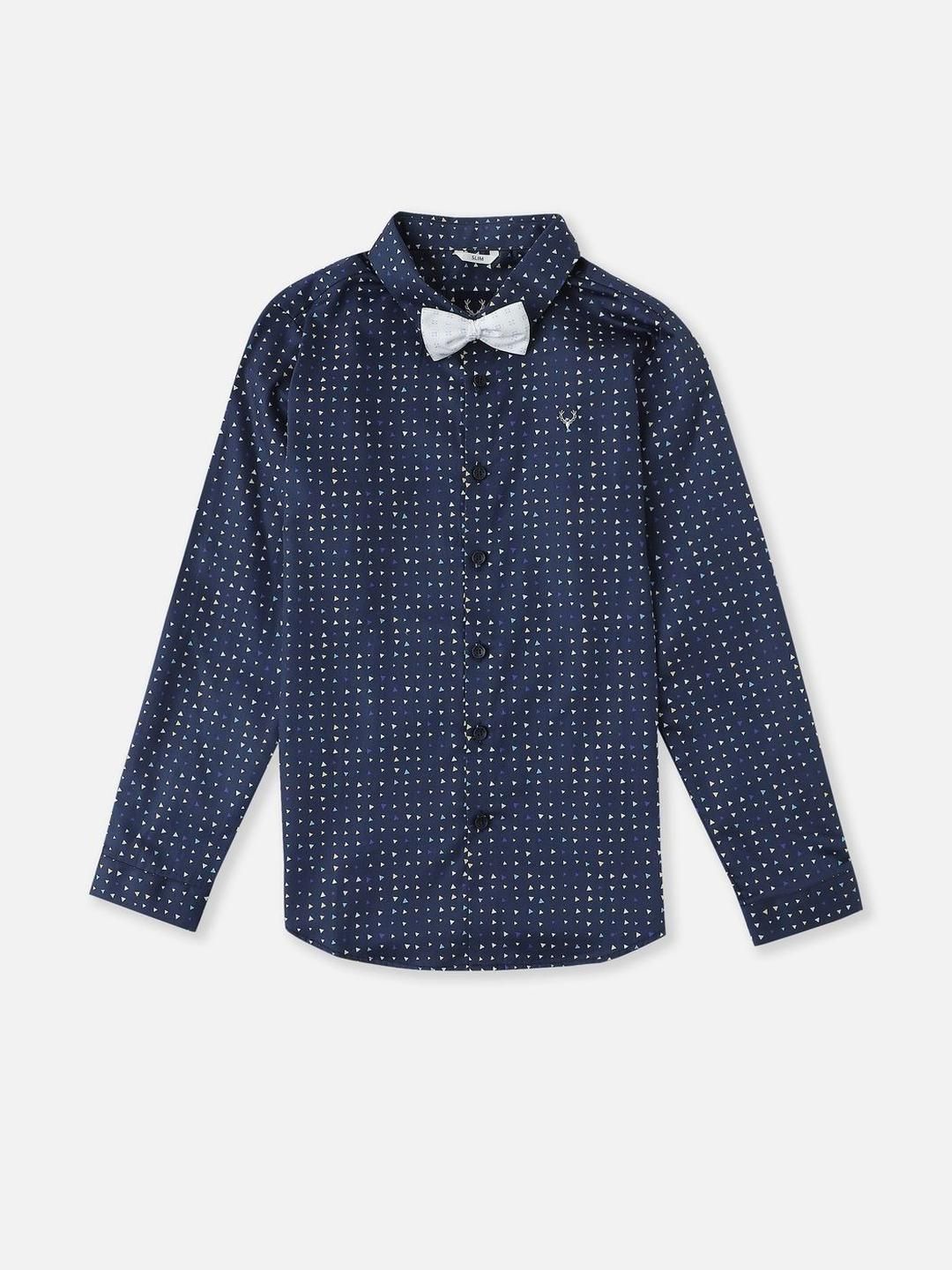 Allen Solly Junior Allen Solly Junior Boys Geometric Printed Spread Collar Pure Cotton Party Shirt