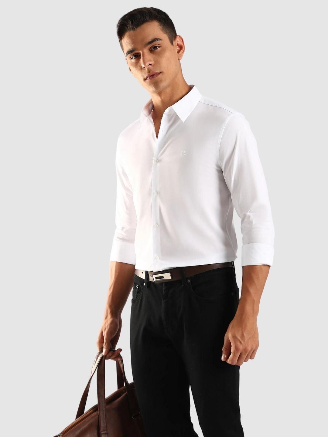 Calvin Klein Jeans Spread Collar Long Sleeves Slim Fit Shirt deal from myntra