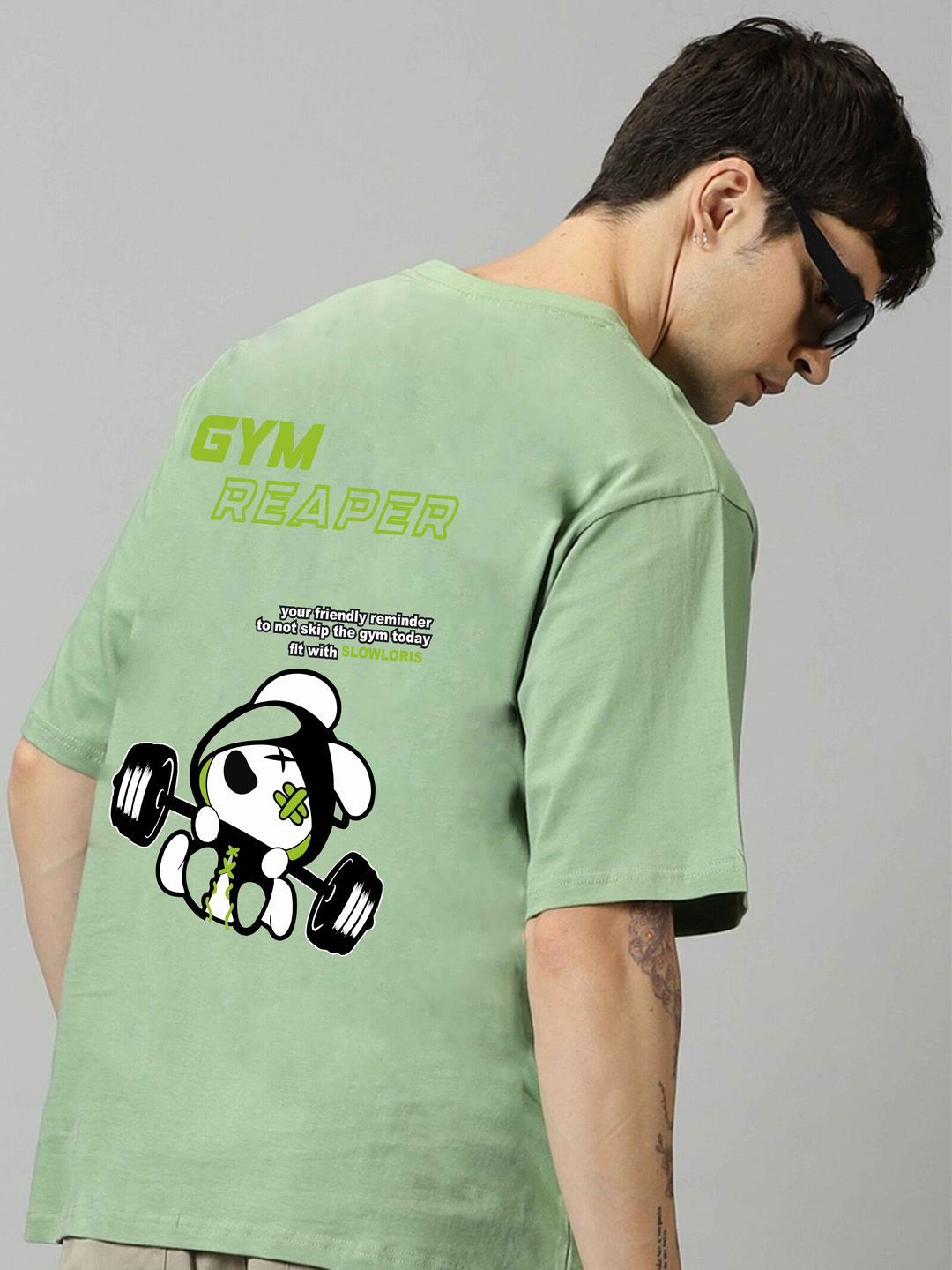TEEFOX Men Graphic Printed Round Neck Cotton Oversized T-shirt