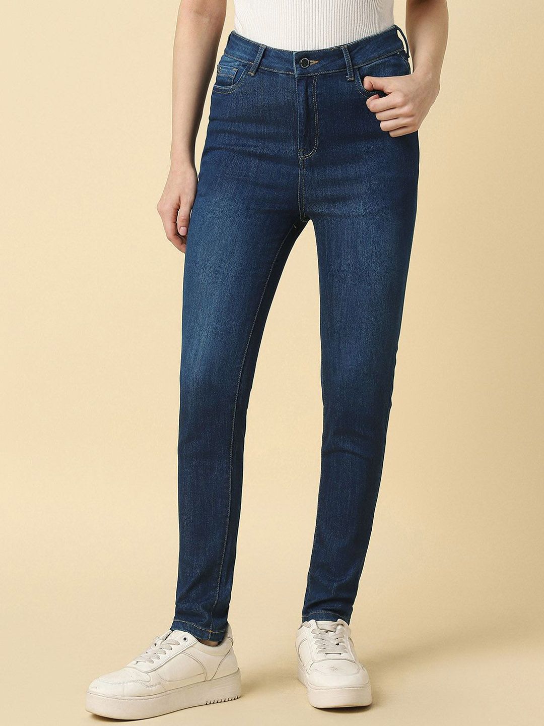 Allen Solly Woman Women Skinny Fit Mid-Rise Light Fade Jeans
