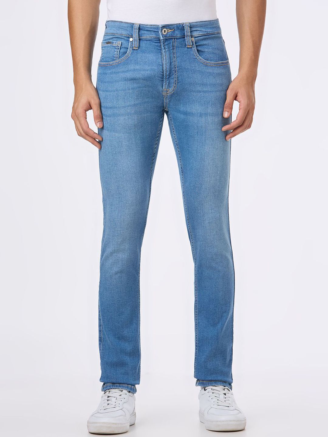 Pepe Jeans Men Vapour Slim Fit Mid-Rise Light Fade Stretchable Powerflex Jeans