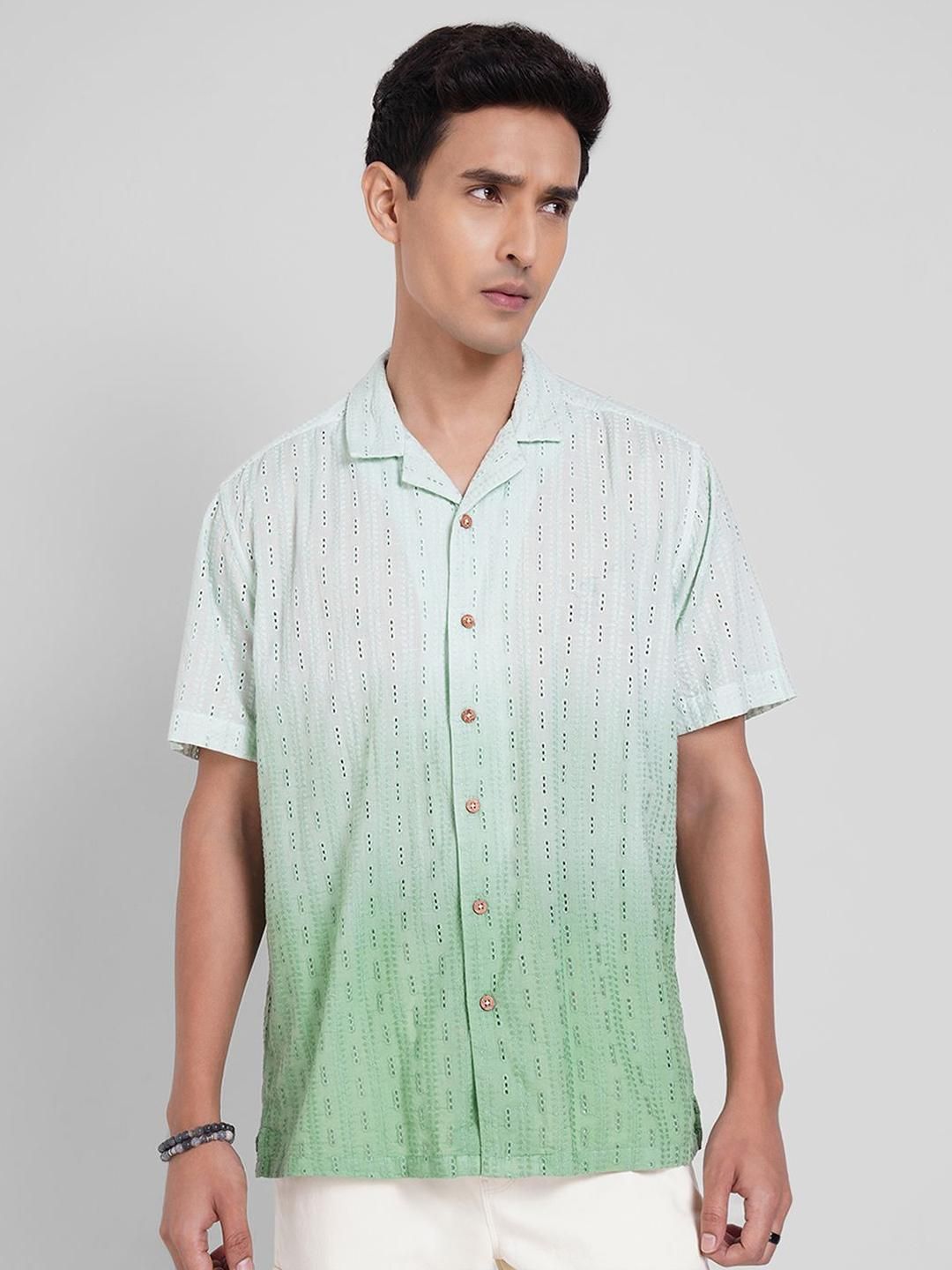 7 Alt by Pantaloons Tie and Dye Spread Collar Relaxed Fit Pure Cotton Shirt
