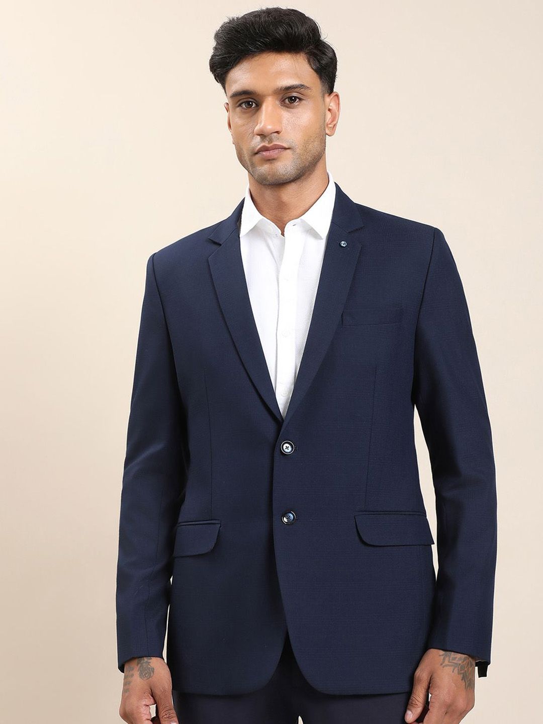 Turtle Checked Tailored-Fit Casual Blazer