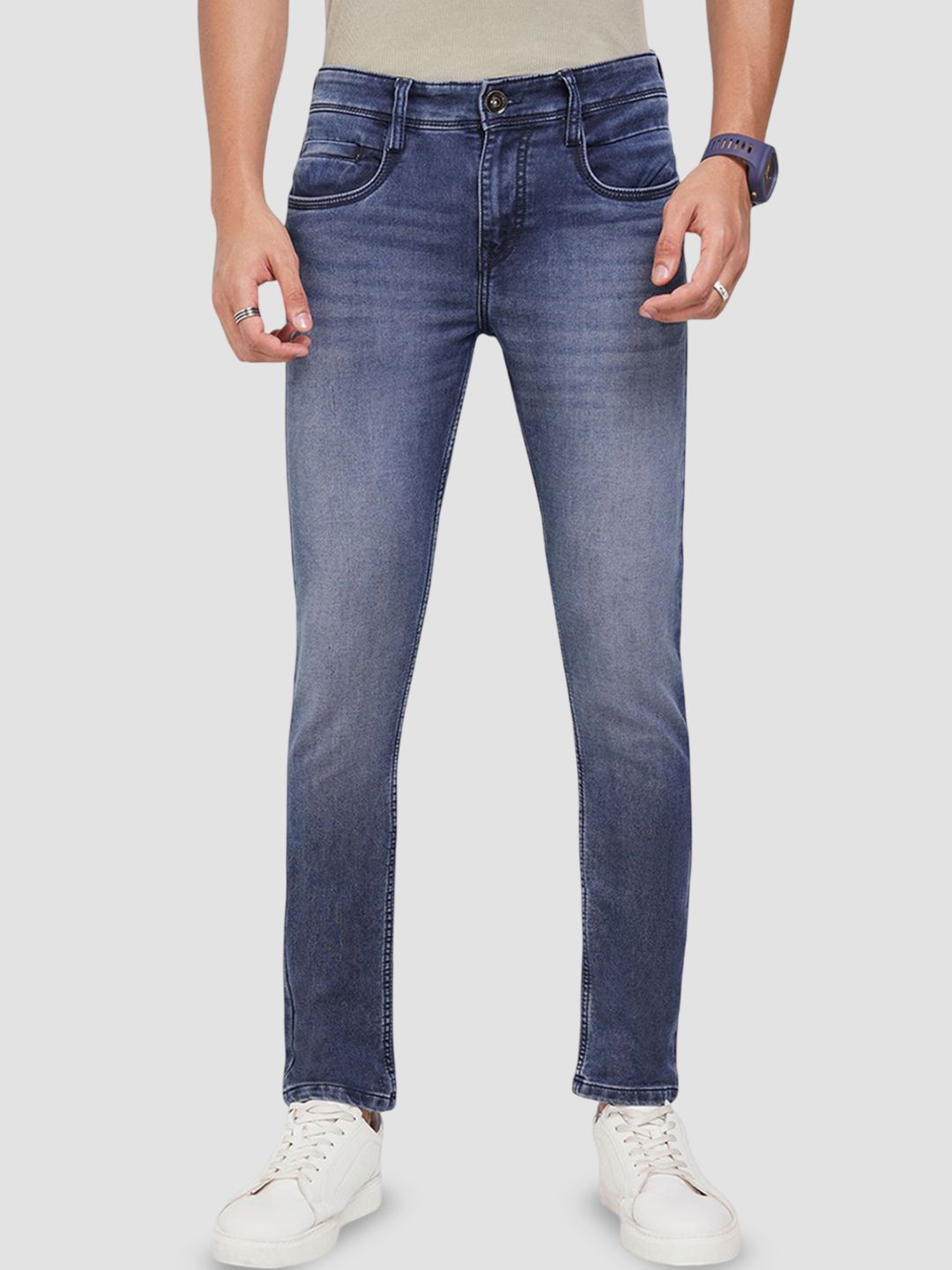 SF JEANS by Pantaloons Men Skinny Fit Mid-Rise Heavy Fade Jeans