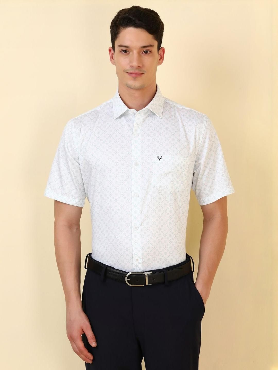 Allen Solly Men Ethnic Motifs Printed Spread Collar Pure Cotton Formal Shirt