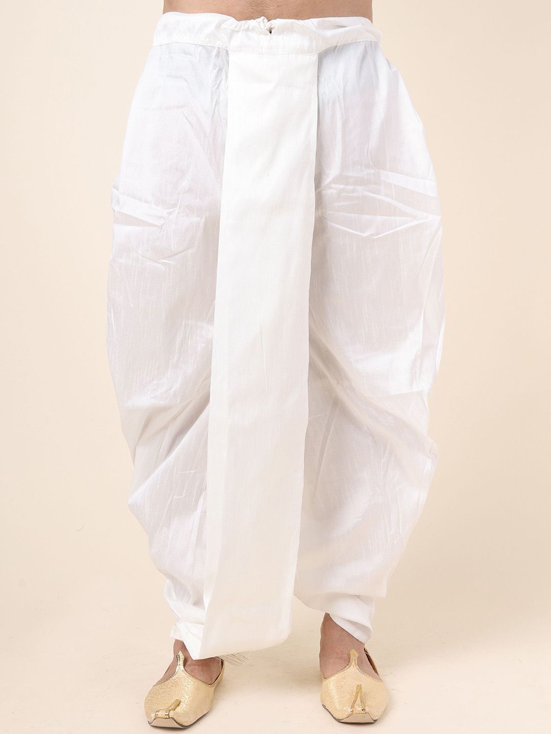 W & G Men Solid Silk Dhoti Pants Dhotis