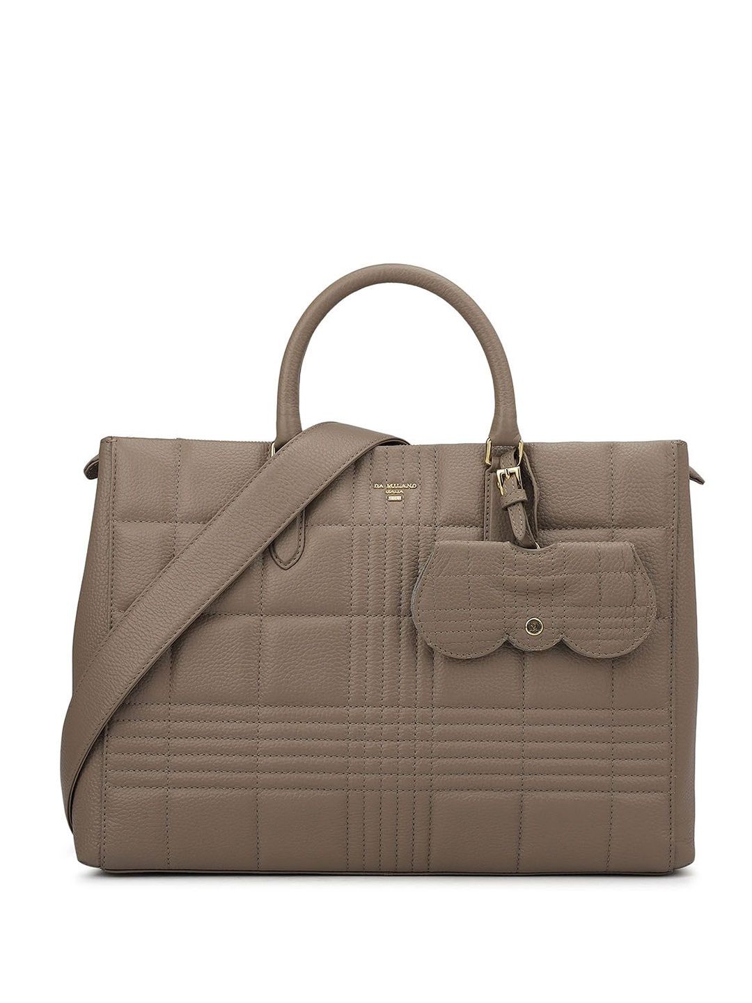 Da Milano Da Milano Women Solid Shopper Quilted Leather Tote Bag
