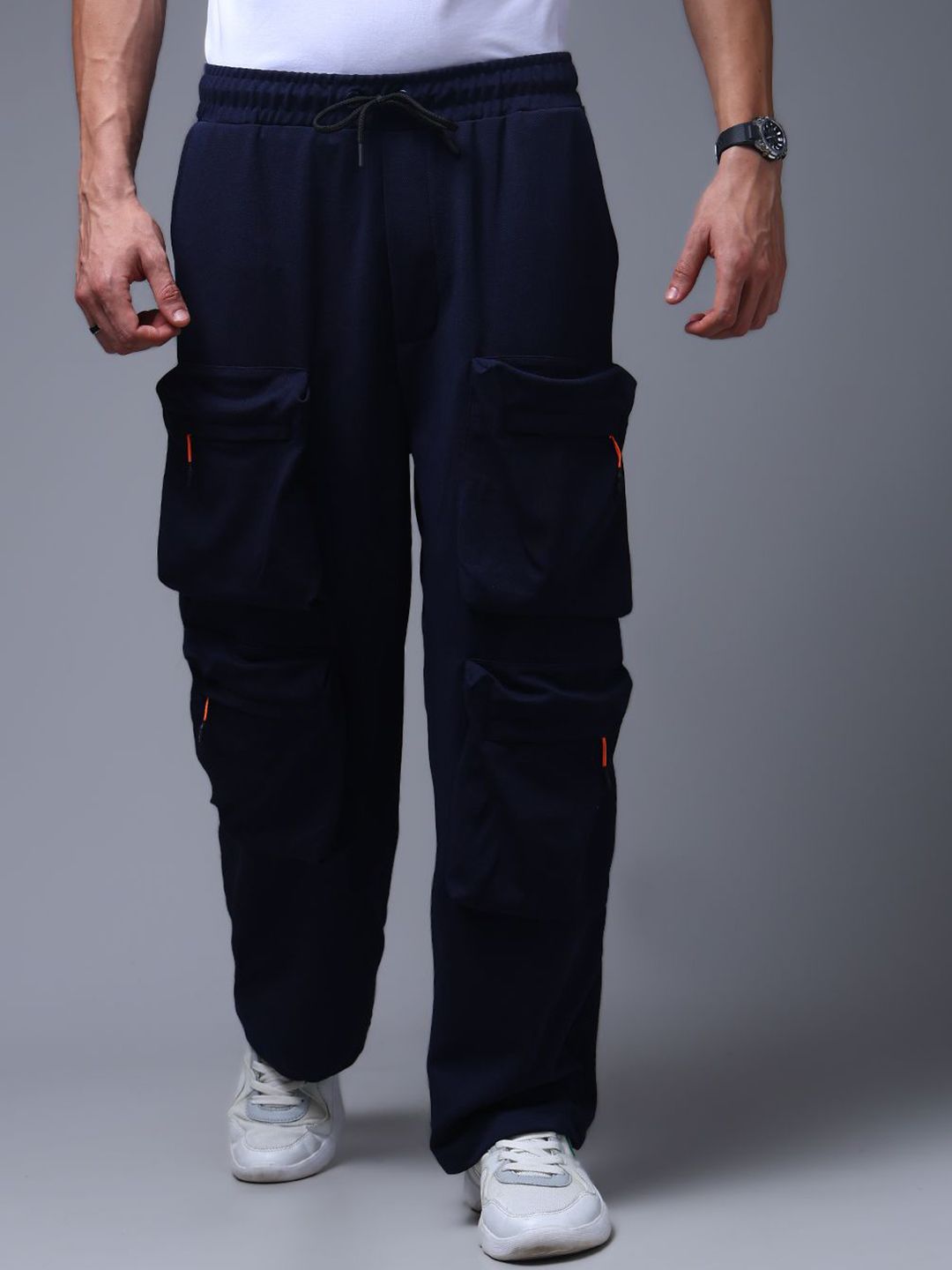 MADSTO Men Baggy-Fit Mid-Rise Track Pants